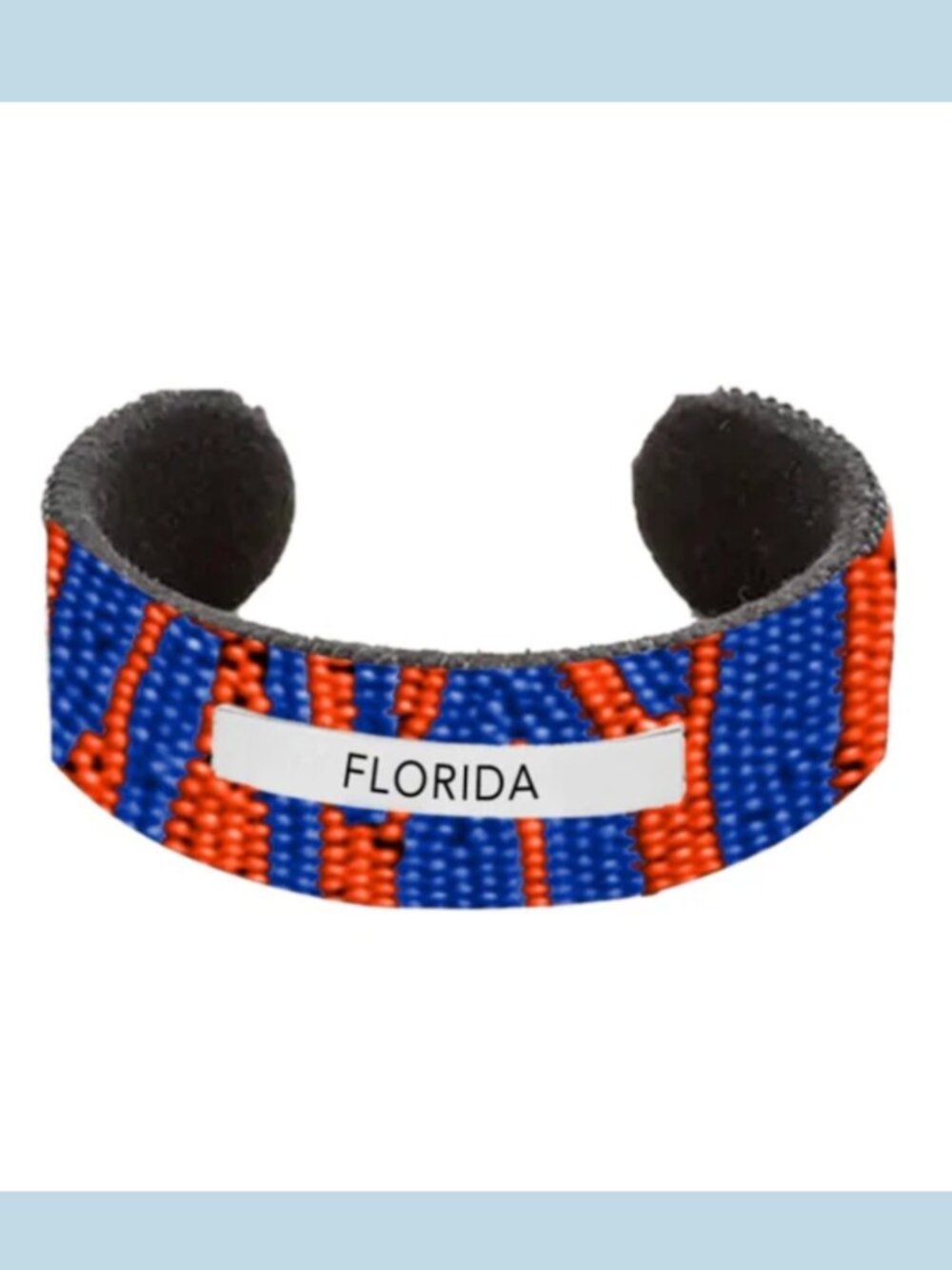University of Florida Gators UF Hand Beaded Cuff Bracelet Orange Blue Beads NEW